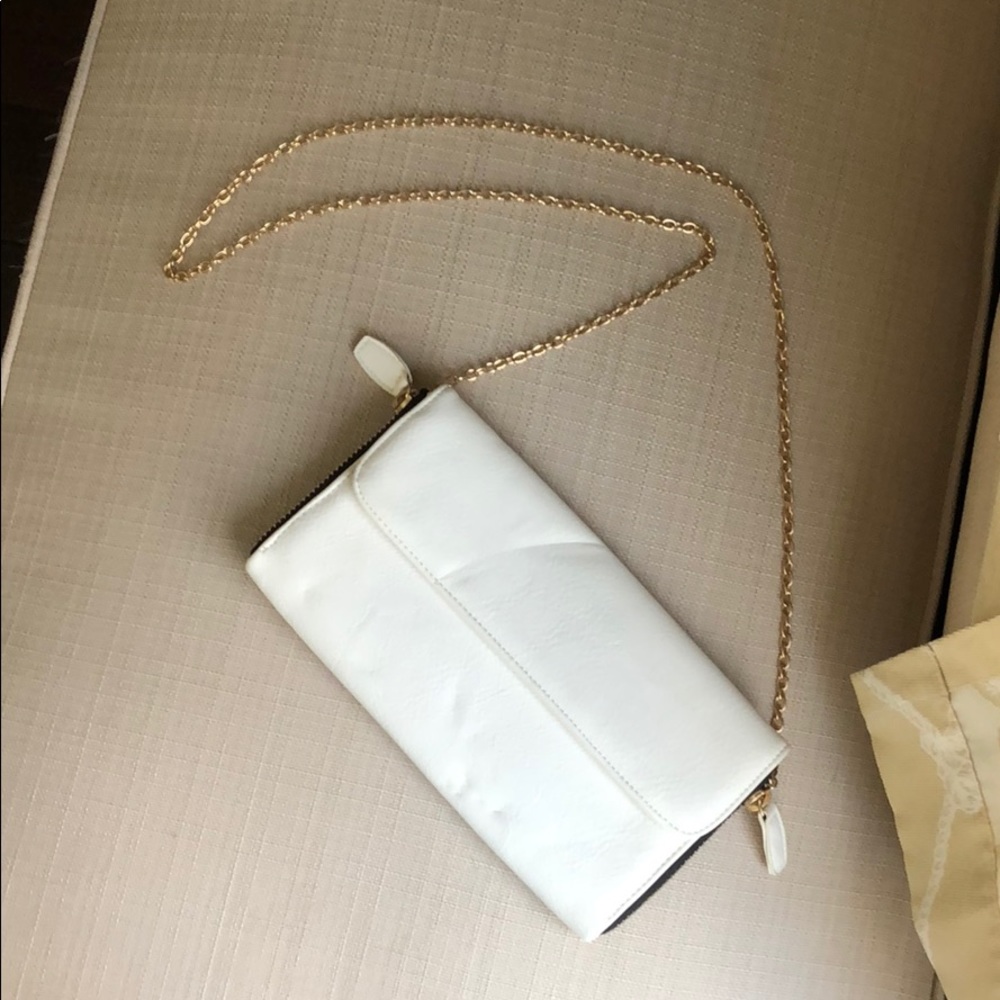 Purse with gold chain strap